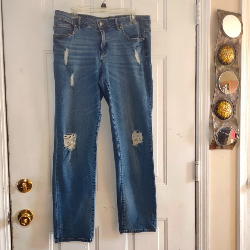 R 1893 Distressed Denim Jean's. Size 14